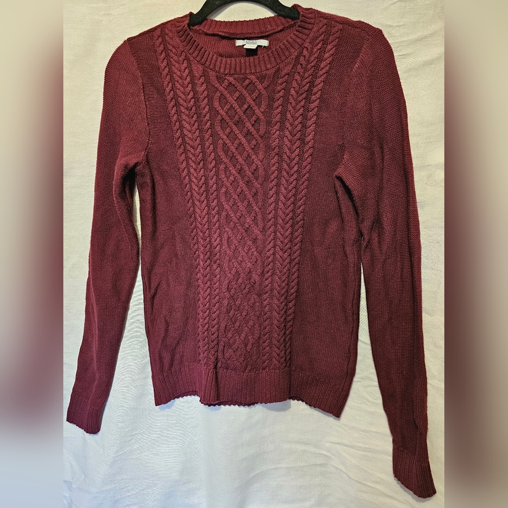Croft & Barrow Cable Knit Maroon Pullover Sweater
